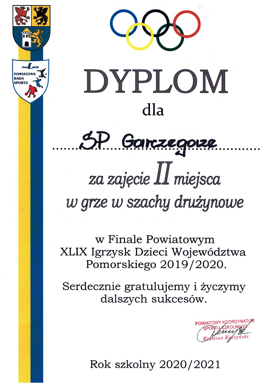 Grafika: Wicemistrzowie powiatu w szachach