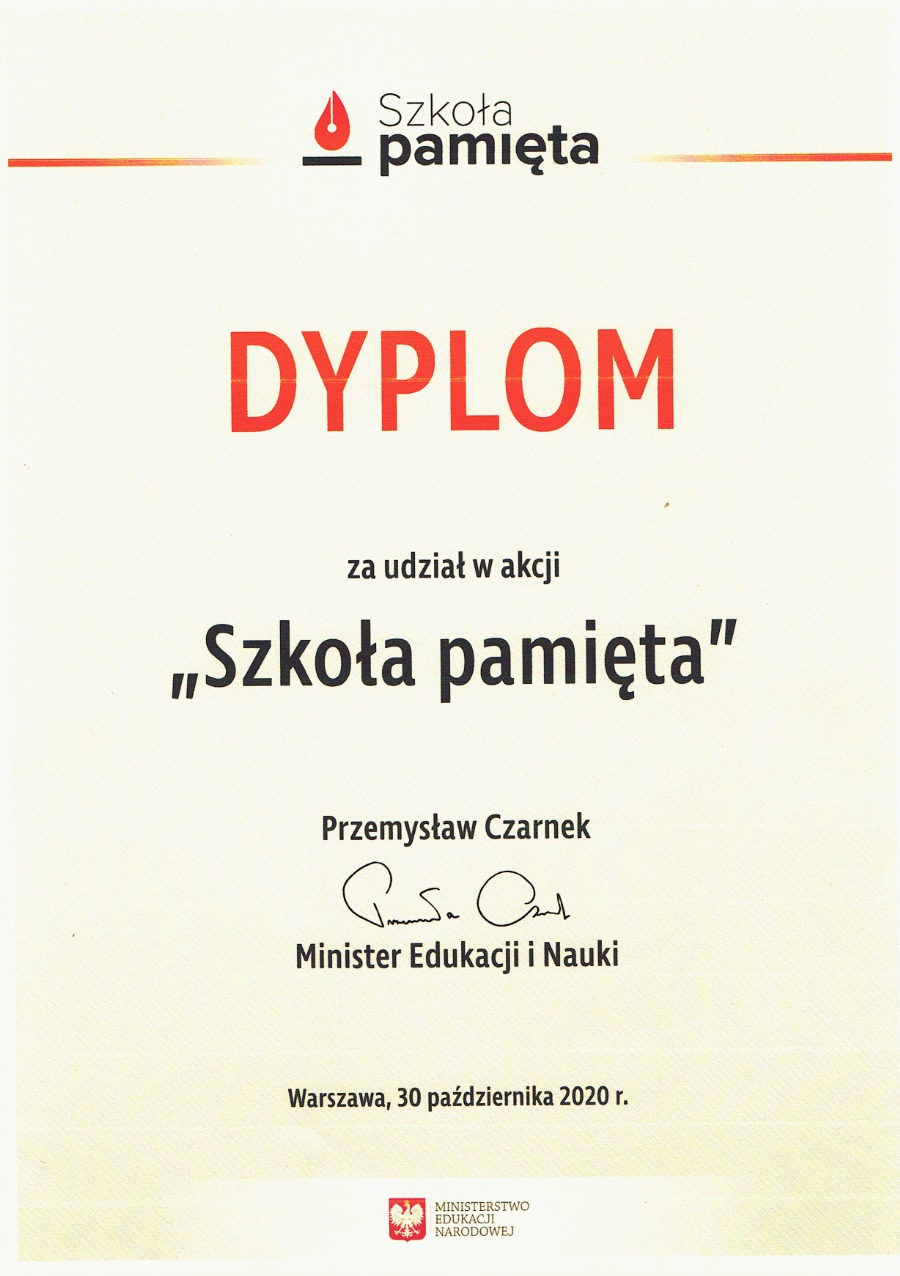 Grafika: Dyplom z Ministerstwa Edukacji Narodowej