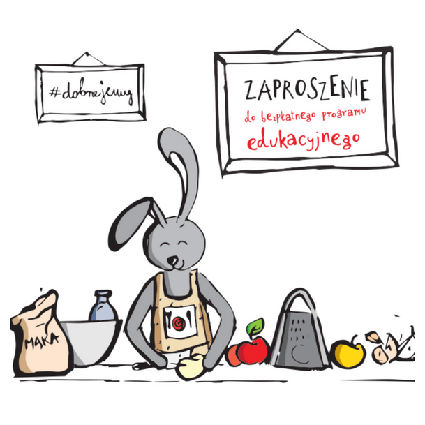 Grafika: DOBRZE JEMY ZE SZKOŁĄ NA WIDELCU