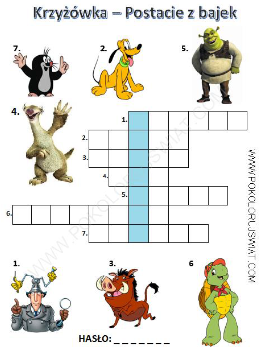 Grafika: Gry i zabawy z bohaterami bajek