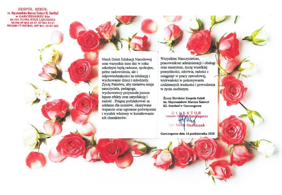 Grafika: Życzenia z okazji Dnia Edukacji Narodowej