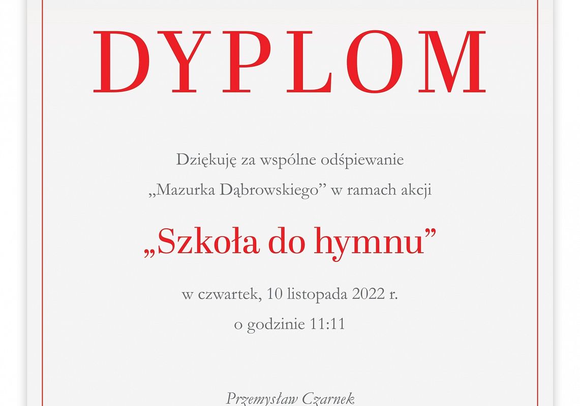 Grafika 1: #SzkołaDoHymnu 2022 – podziękowanie za udział w akcji