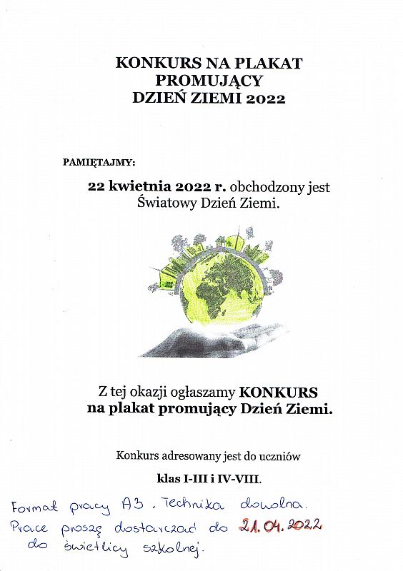 Konkurs na plakat promujący Dzień Ziemi 2022 r.