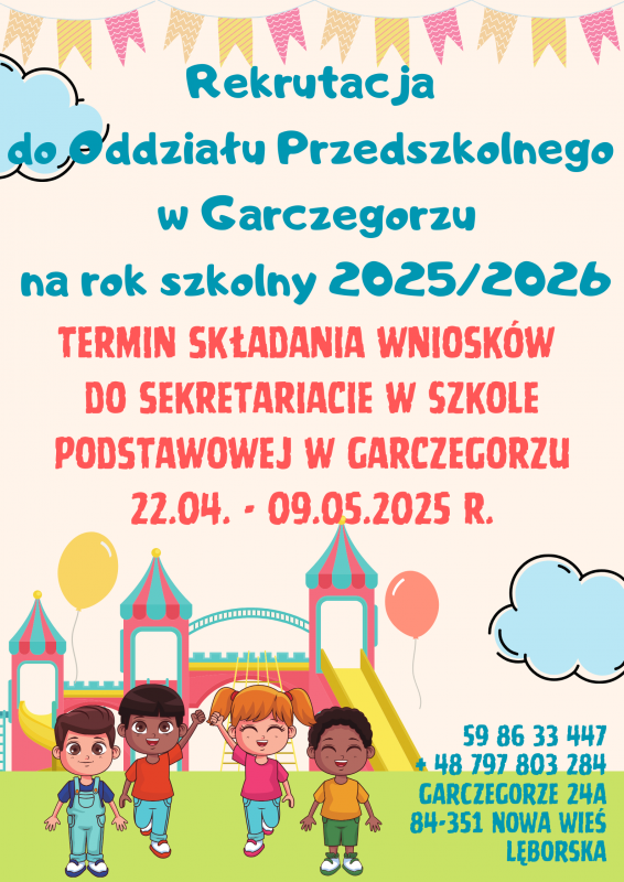 Grafika 1: REKRUTACJA DO ODDZIAŁU PRZEDSZKOLNEGO W ROKU SZKOLNYM 2025/2026