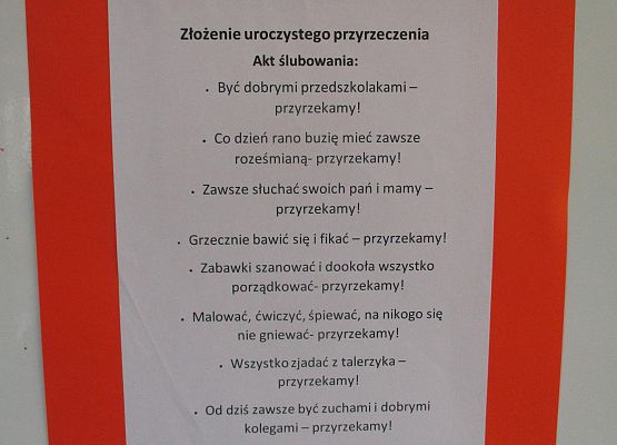 Uroczyste przyrzeczenie - Akt ślubowania