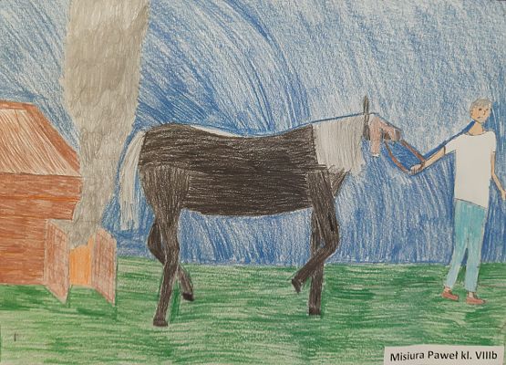 Plakat przedstawiający dowolną scenę z przeczytanej książki - język angielski