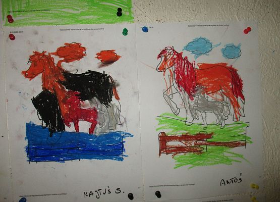 Rysowanie pastelami - prace młodszej grupy