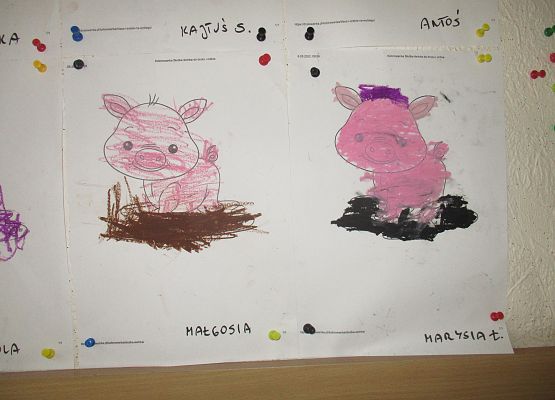 Rysowanie pastelami - prace młodszej grupy