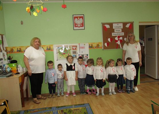 Grupa Młodsza słucha Hymn Polski