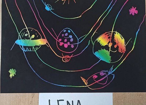 Grafika 5: "W Układzie Słonecznym wirują planety"