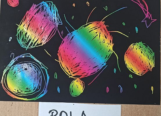 Grafika 6: "W Układzie Słonecznym wirują planety"