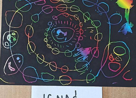 Grafika 10: "W Układzie Słonecznym wirują planety"