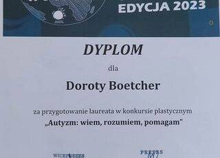 Dyplom dla Pani Doroty Boether