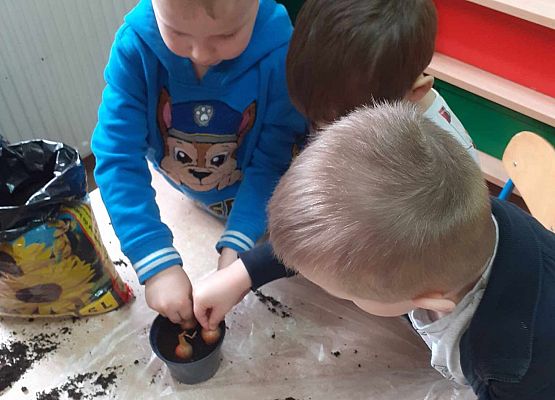 Młodsza grupa przy pracy