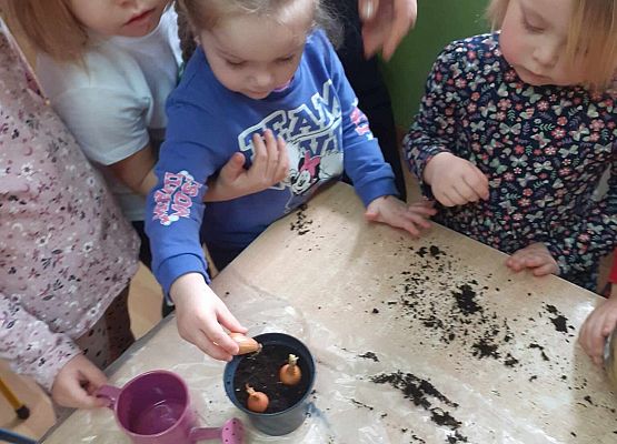 Młodsza grupa przy pracy