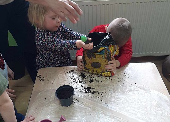 Młodsza grupa przy pracy