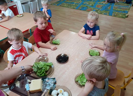 Młodsza grupa - regaty na liściach sałaty