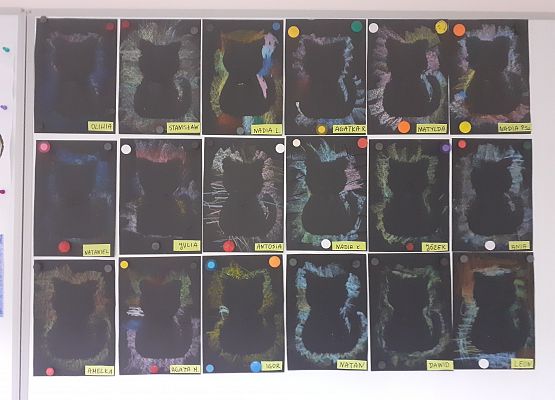 Grafika 23: Magiczne koty - praca plastyczna