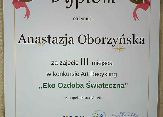 Grafika 2: Konkurs plastyczny " Art Recykling na Eko Ozdobę Świąteczną”