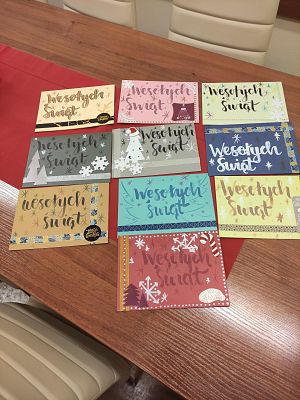 Kartki Świąteczne, które zostaną przekazane osobom samotnym