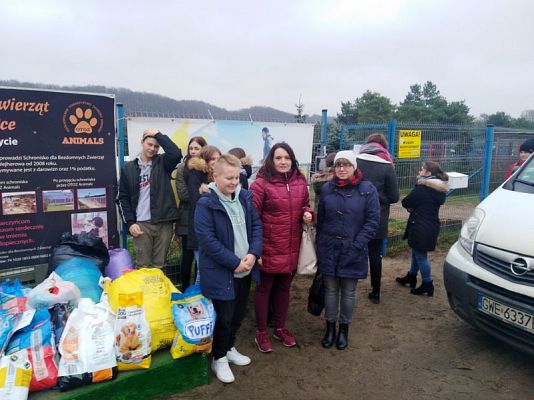  Grafika #7: Wizyta wolontariuszy w lęborskiej noclegowni i schronisku dla zwierząt.